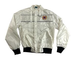 Vintage Unocal 76 No. 1 Team Racing Jacket Horizon USA Nylon White M